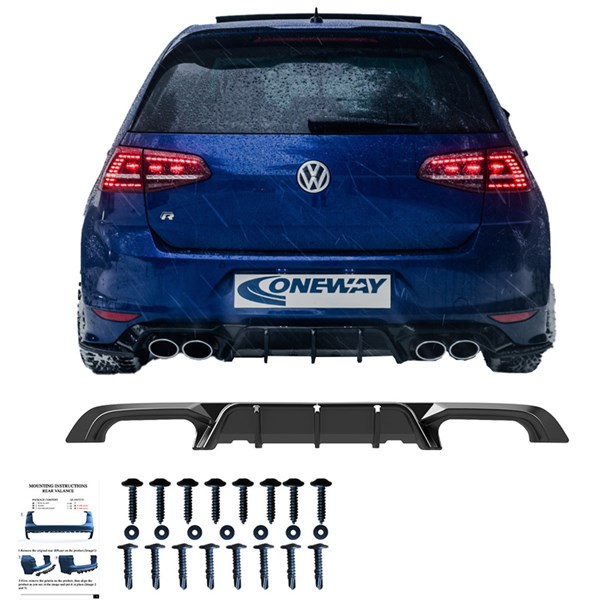 Bakre stötfångarkjol (Diffusor) VW Golf VII HB R 2013-2016 OneWay Bakre stötfångarkjol (Diffusor) VW Golf VII HB R 2013-2016 OneWay