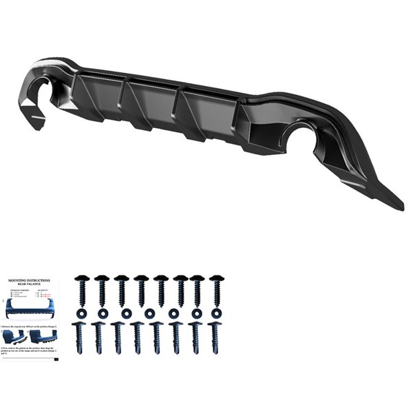 Bakre stötfångarkjol (Diffusor) VW Golf VIII HB GTI 2020- OneWay