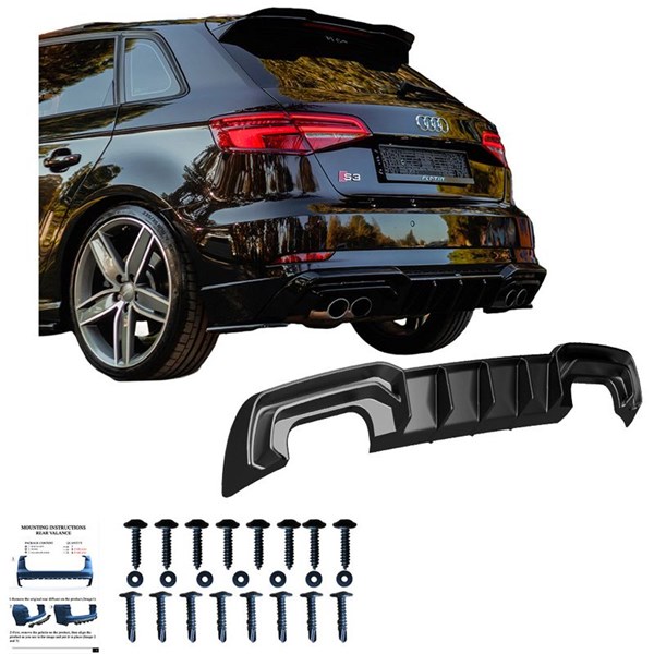 Bakre stötfångarkjol (Diffusor) Audi S3 SB 8V FL 2016-2020 OneWay