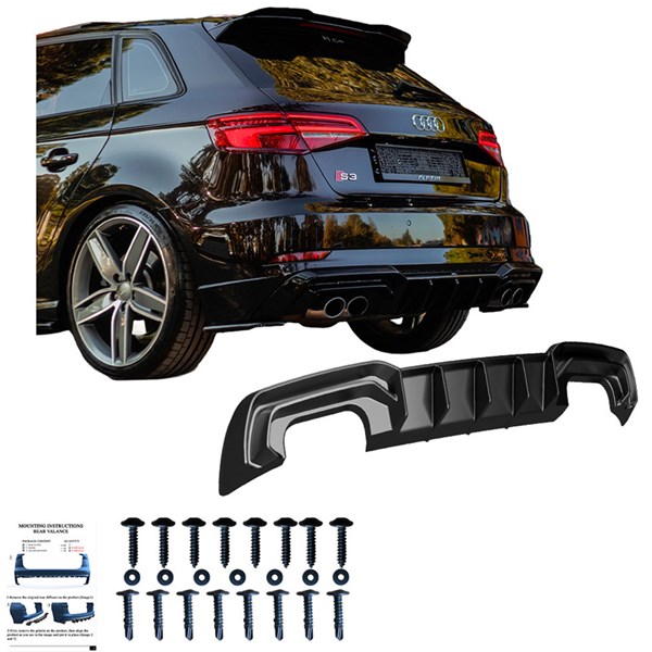 Bakre stötfångarkjol (Diffusor) Audi S3 SB 8V FL 2016-2020 OneWay Bakre stötfångarkjol (Diffusor) Audi S3 SB 8V FL 2016-2020 OneWay