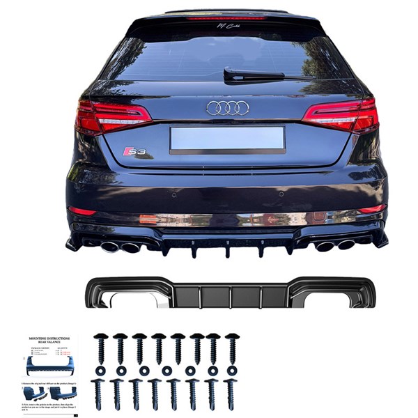 Bakre stötfångarkjol (Diffusor) Audi S3 SB 8V FL 2016-2020 OneWay