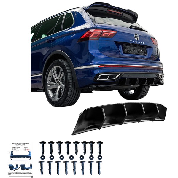 Bakre stötfångarkjol (Diffusor) VW Tiguan II RLine FL 20-24 OneWay Bakre stötfångarkjol (Diffusor) VW Tiguan II RLine FL 20-24 OneWay