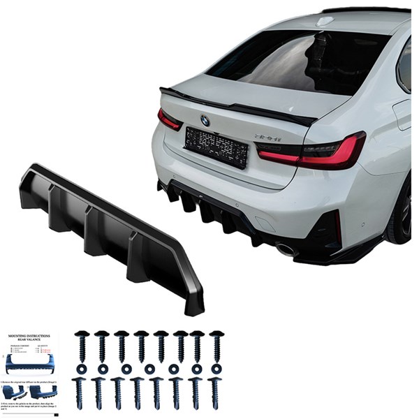 Bakre stötfångarkjol (Diffusor) BMW 3 G20/G21 MPack FL 22- OneWay