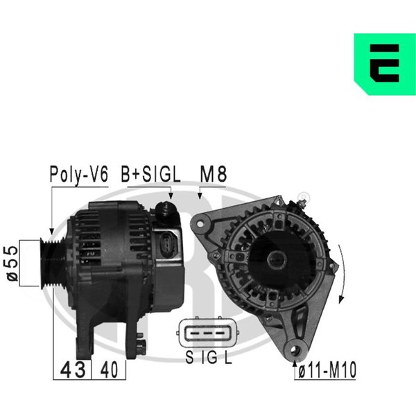 Generator 14V 80A