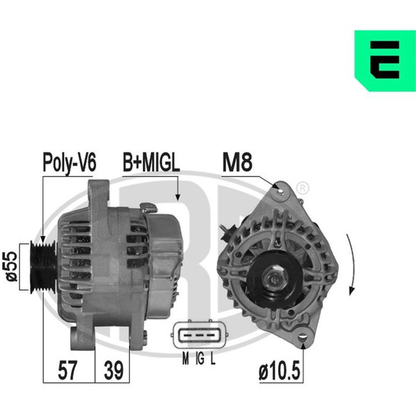 Generator 14V 90A