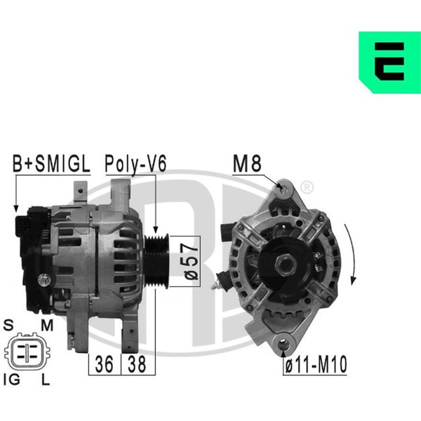 Generator 14V 80A