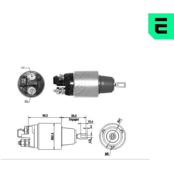 Magnetswitch, startmotor 12V