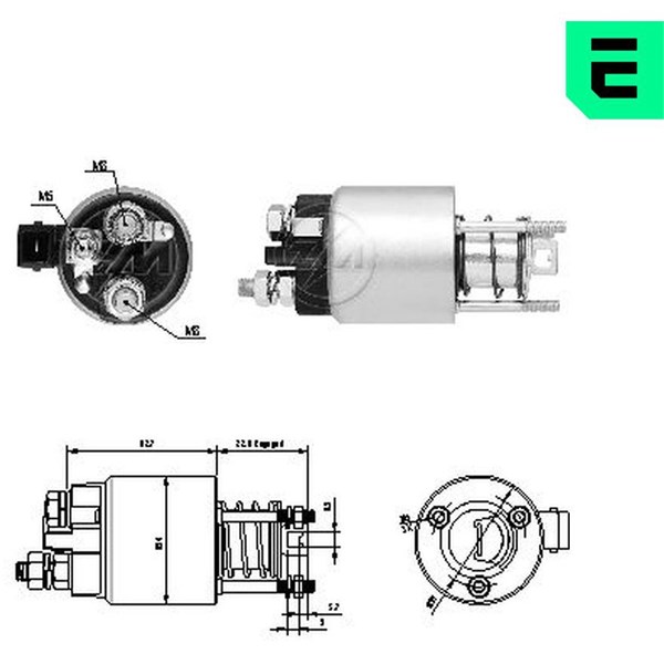 Magnetswitch, startmotor 12V