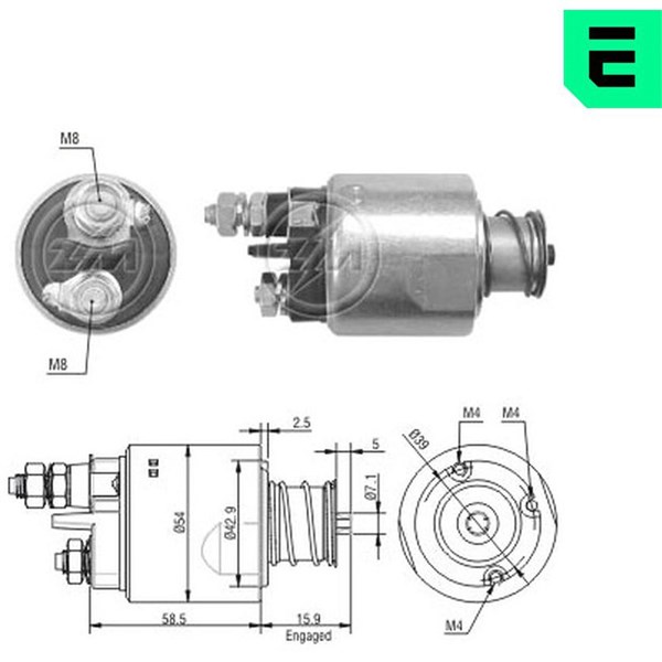 Magnetswitch, startmotor 12V