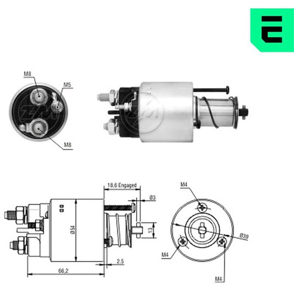 Magnetswitch, startmotor 12V