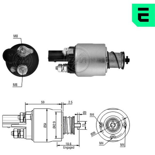 Magnetswitch, startmotor 12V