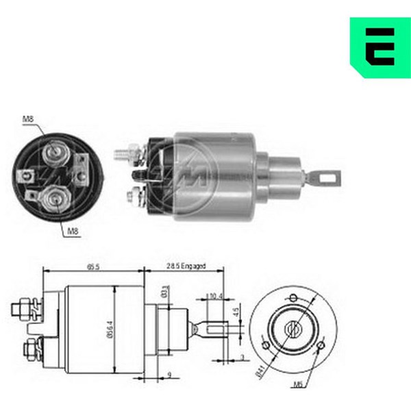 Magnetswitch, startmotor 12V
