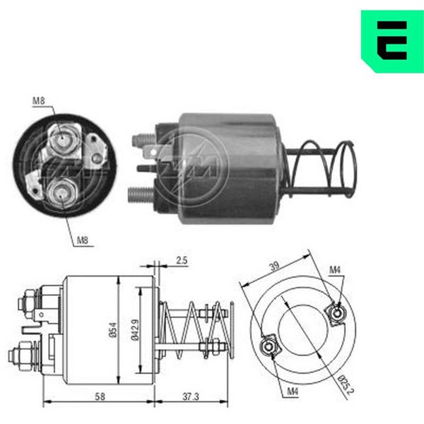 Magnetswitch, startmotor 12V