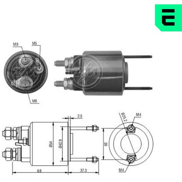 Magnetswitch, startmotor 12V