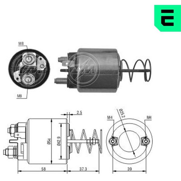 Magnetswitch, startmotor 12V