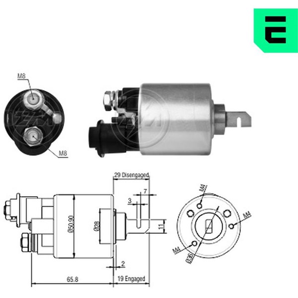 Magnetswitch, startmotor 12V