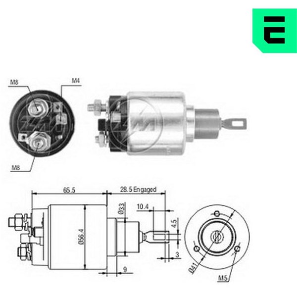 Magnetswitch, startmotor 12V