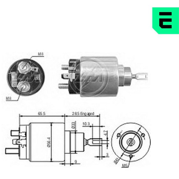 Magnetswitch, startmotor 12V