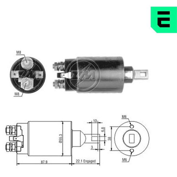 Magnetswitch, startmotor 12V