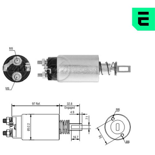 Magnetswitch, startmotor 24V