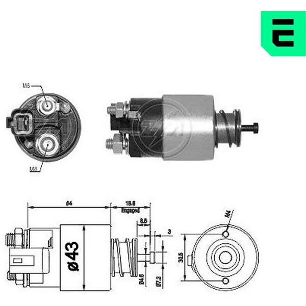 Magnetswitch, startmotor 12V