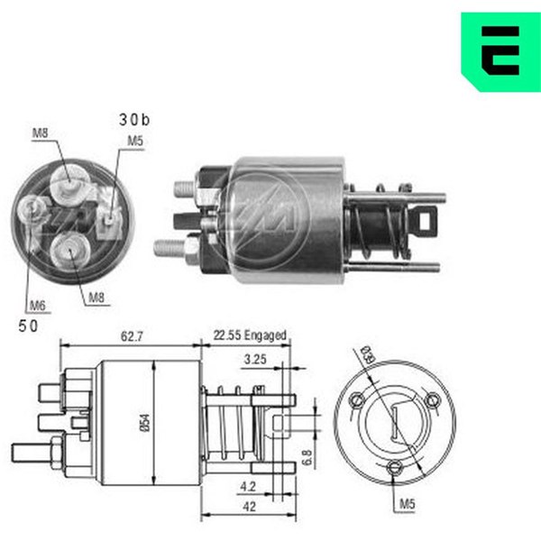 Magnetswitch, startmotor 12V Magnetswitch, startmotor 12V