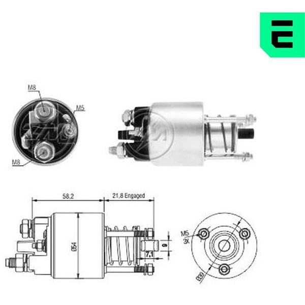 Magnetswitch, startmotor 12V