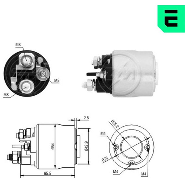 Magnetswitch, startmotor 12V