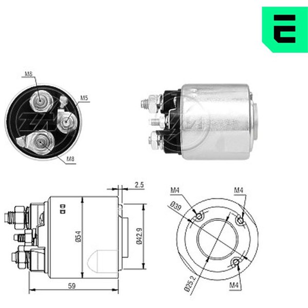 Magnetswitch, startmotor 12V