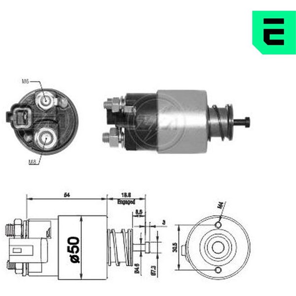 Magnetswitch, startmotor 12V