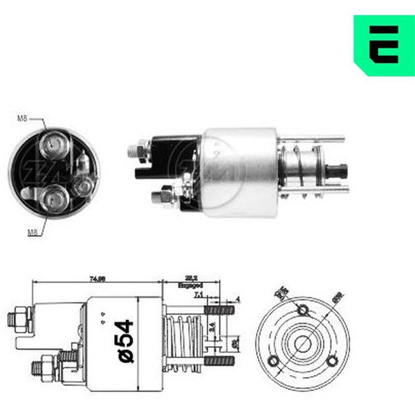 Magnetswitch, startmotor 12V