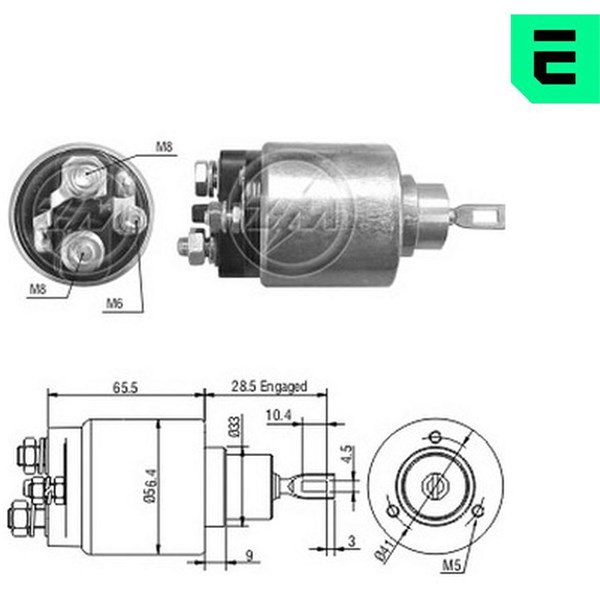Magnetswitch, startmotor 12V Magnetswitch, startmotor 12V