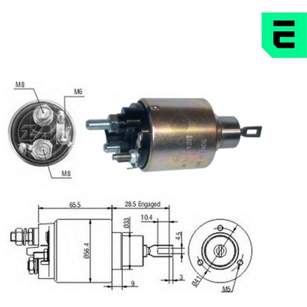 Magnetswitch, startmotor 12V