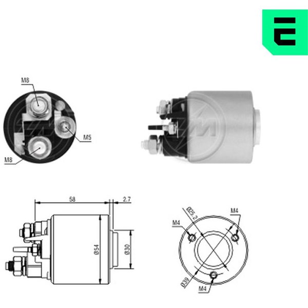 Magnetswitch, startmotor 12V