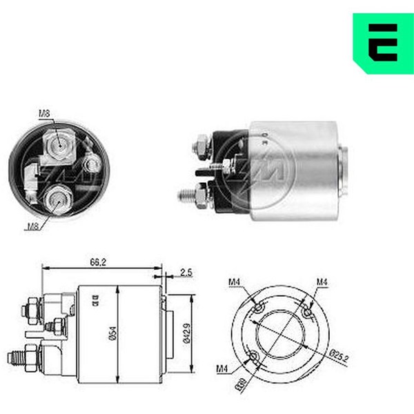Magnetswitch, startmotor 12V