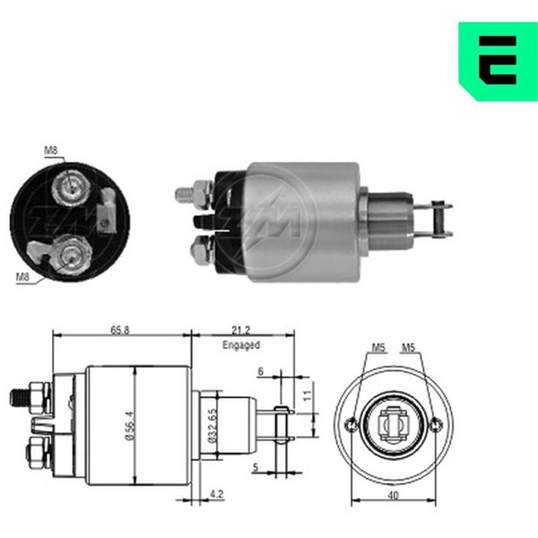 Magnetswitch, startmotor 12V