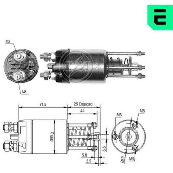Magnetswitch, startmotor 12V