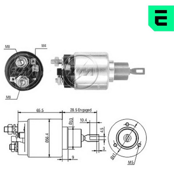 Magnetswitch, startmotor 24V