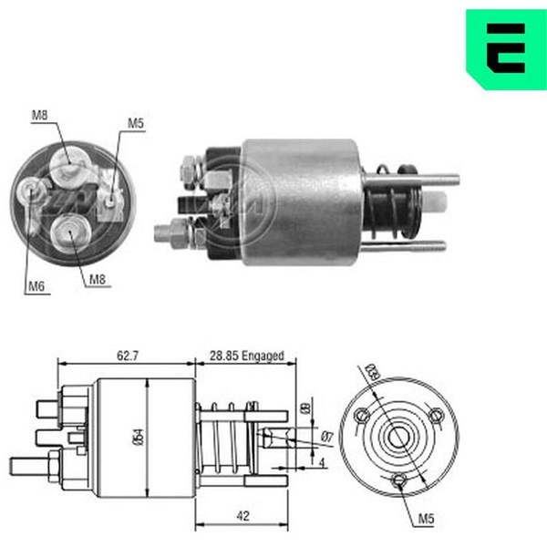 Magnetswitch, startmotor 12V