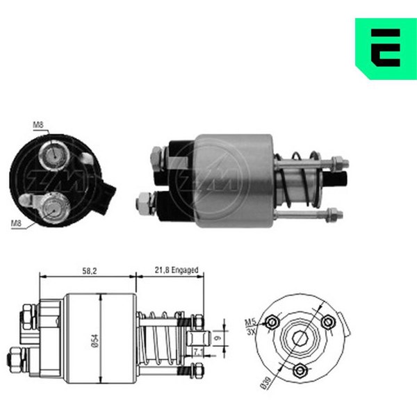 Magnetswitch, startmotor 12V