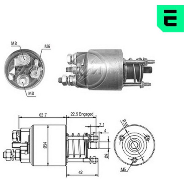 Magnetswitch, startmotor 12V Magnetswitch, startmotor 12V