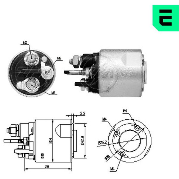 Magnetswitch, startmotor 12V