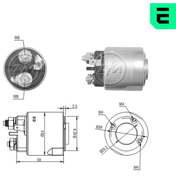 Magnetswitch, startmotor 12V