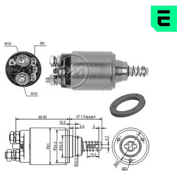 Magnetswitch, startmotor 12V