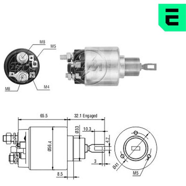 Magnetswitch, startmotor 12V