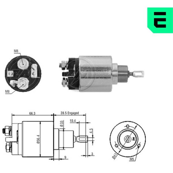 Magnetswitch, startmotor 12V Magnetswitch, startmotor 12V