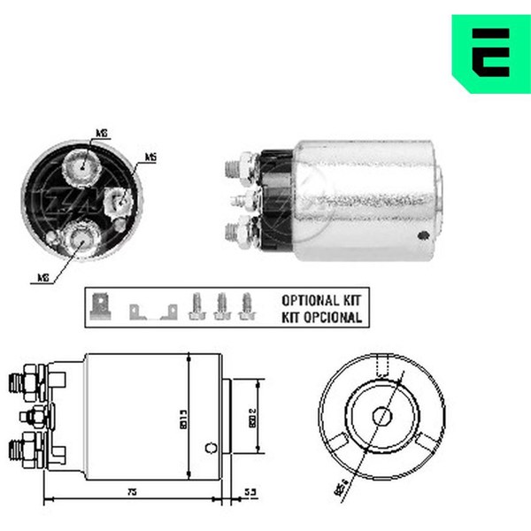 Magnetswitch, startmotor 12V