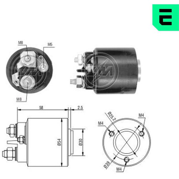 Magnetswitch, startmotor 12V