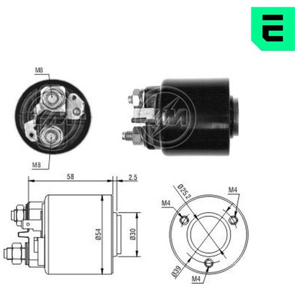 Magnetswitch, startmotor 12V