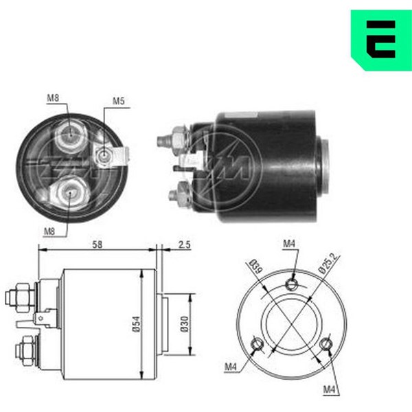Magnetswitch, startmotor 12V